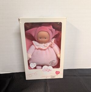 New In Box 2013 Babi Corolle Pou Elf  Pink Cotton Flower Plush Baby  Doll
